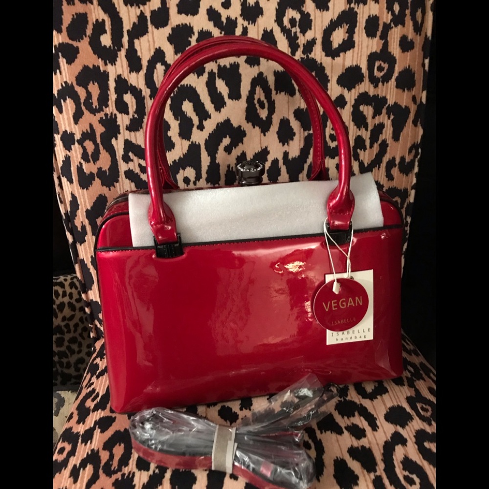 Vintage look red satchel